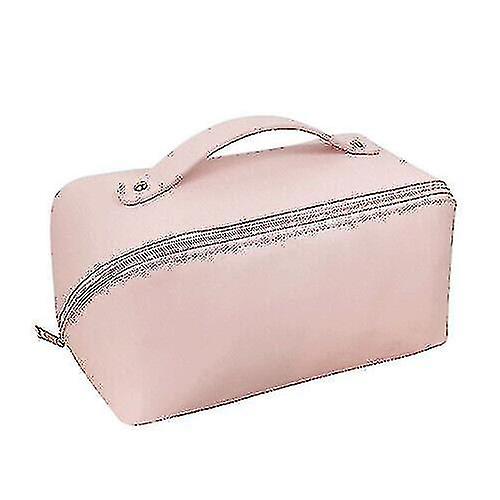 Large-capacity Travel Cosmetic Bag Organizer Makeup With Brushes Slots Dividers