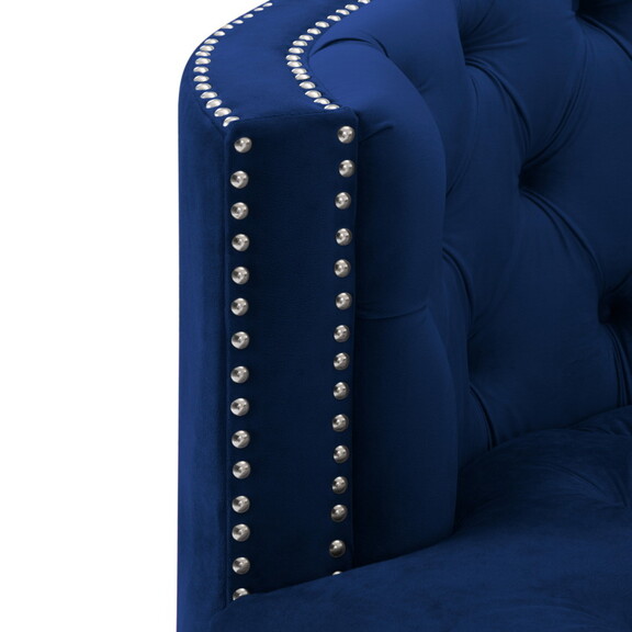 Living Room Loveseats Navy Blue Velvet W223105178