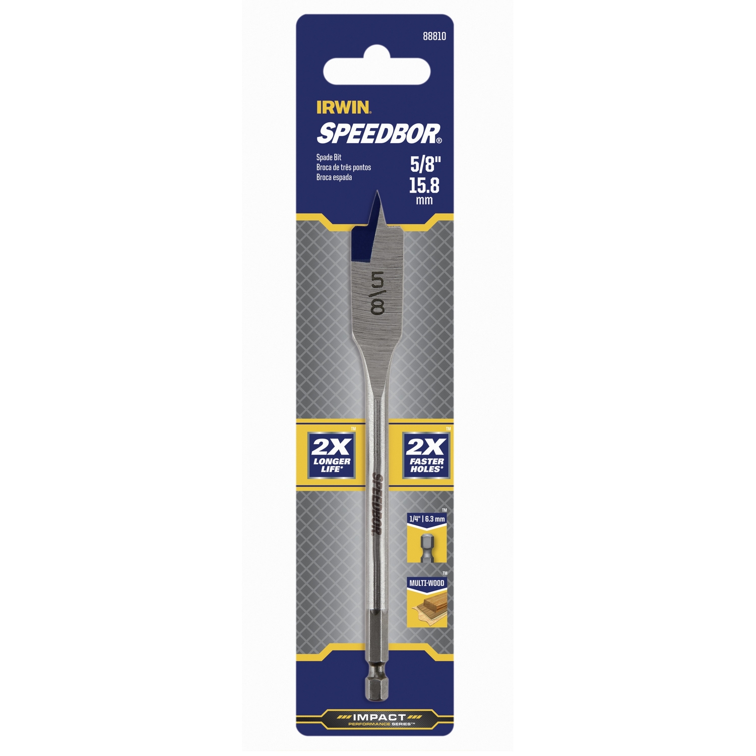 Irwin Speedbor 5/8 in. X 6 in. L Carbon Steel Wood Boring Bit 1 pc