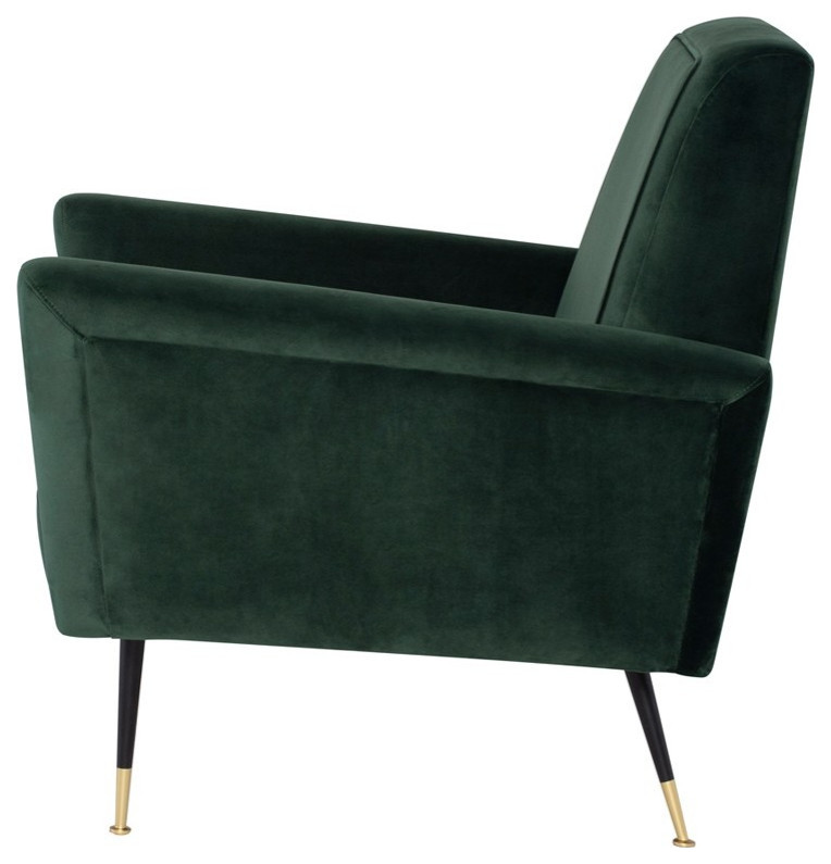 Ramsay Occasional Chair emerald green velour seat matte black   Midcentury   Armchairs And Accent Chairs   by Virgil Stanis Design  Houzz