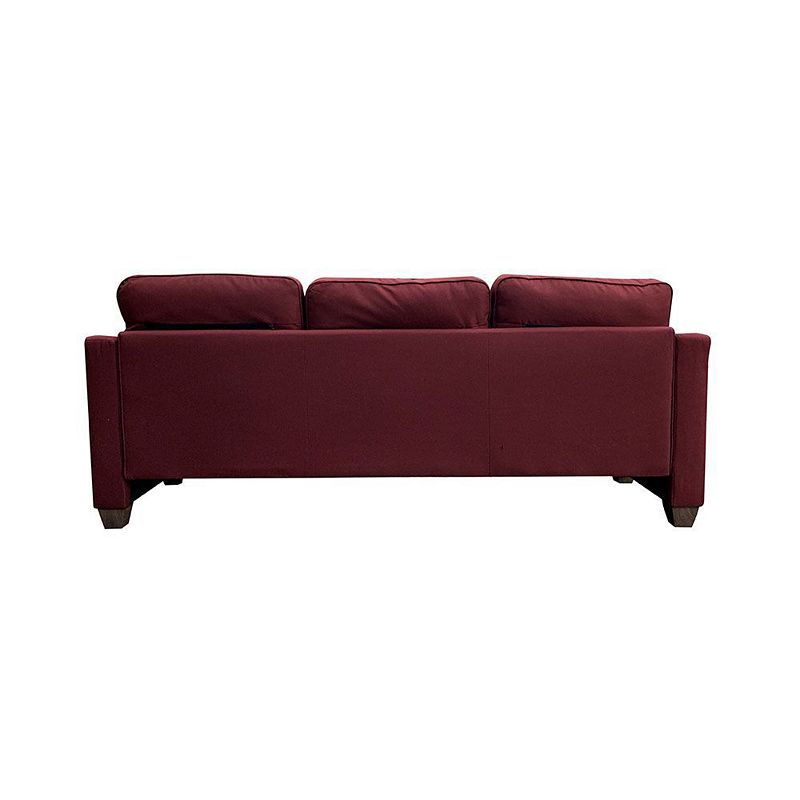 F.c Design Elegant Design Sectional Sofa W/ 2 Pillows Red Linen Comfortable Seating