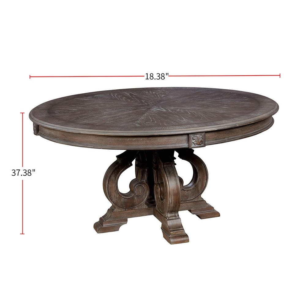 Wood Round Dining Table in Rustic Natural Tone   Rustic Natural Tone