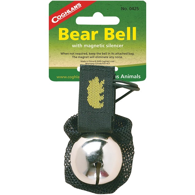 Coghlan x27 s Bear Bell W Magnetic Silencer amp Carry Strap For Hiking Safety Silver