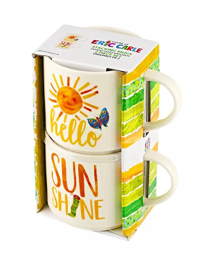 Godinger The World Of Eric Carle The Very Hungry Caterpillar Hello Sunshine Stack Mug Set of 2