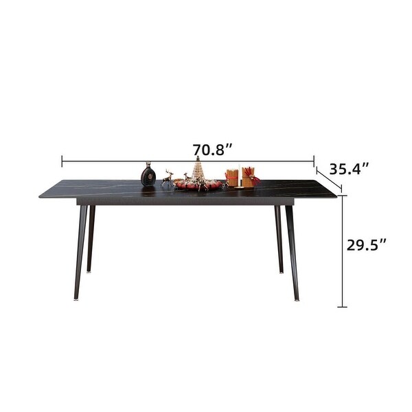 70.8inch Outdoor Rectangular Sintered Stone Dining Table