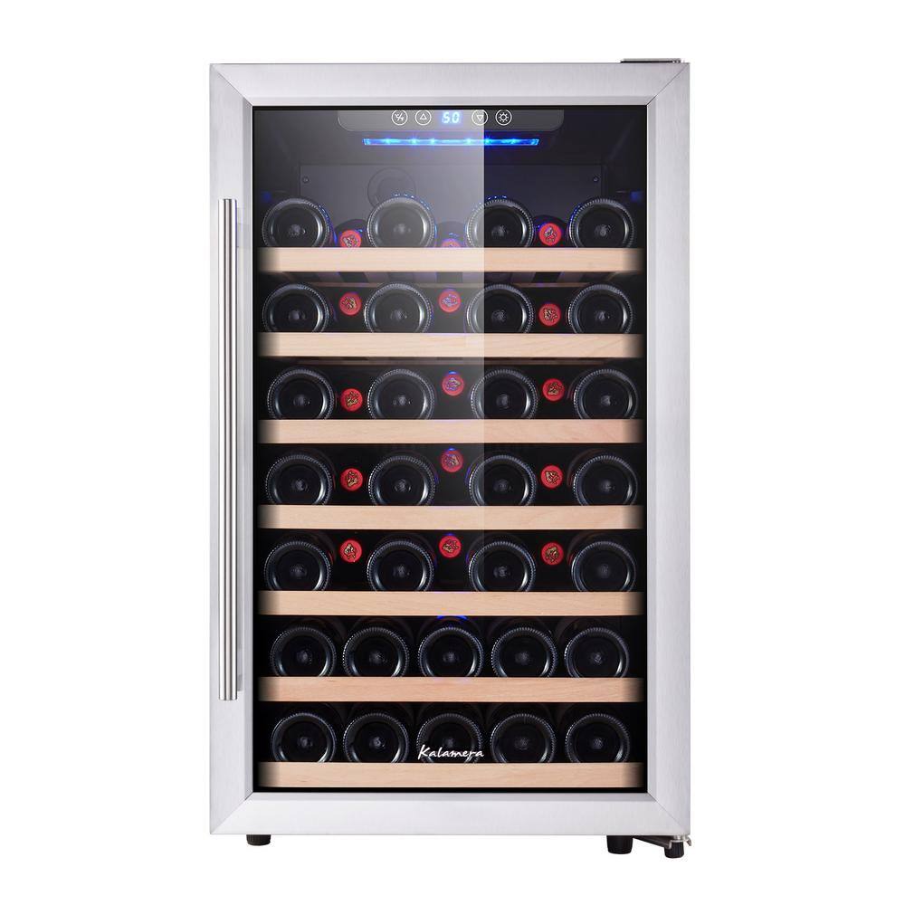 Kalamera 50 Bottle Compressor Wine Refrigerator Single Zone with Touch Control KRC-52SZF