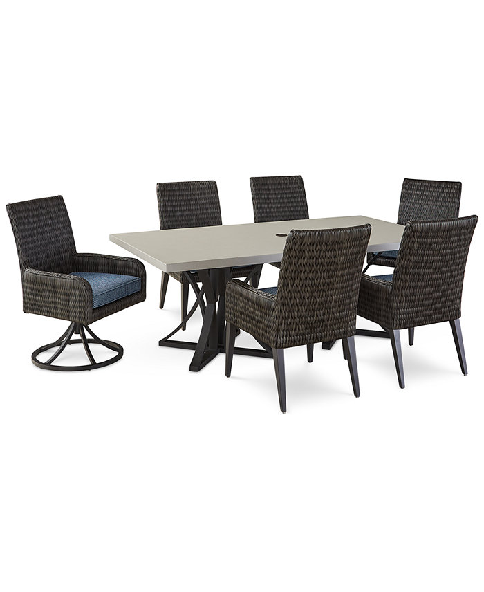 Tommy Bahama Cypress Point 7-pc. Outdoor Dining Set (Rectangle Table 4 Dining Chairs 2 Swivel Rocker Chairs)