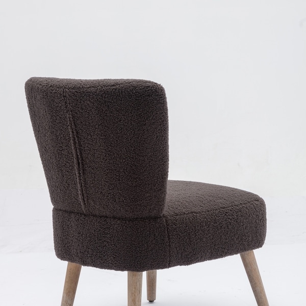 Kata Tufted Back Fabric Farmhouse Slipper Chair With Black Metal Legs