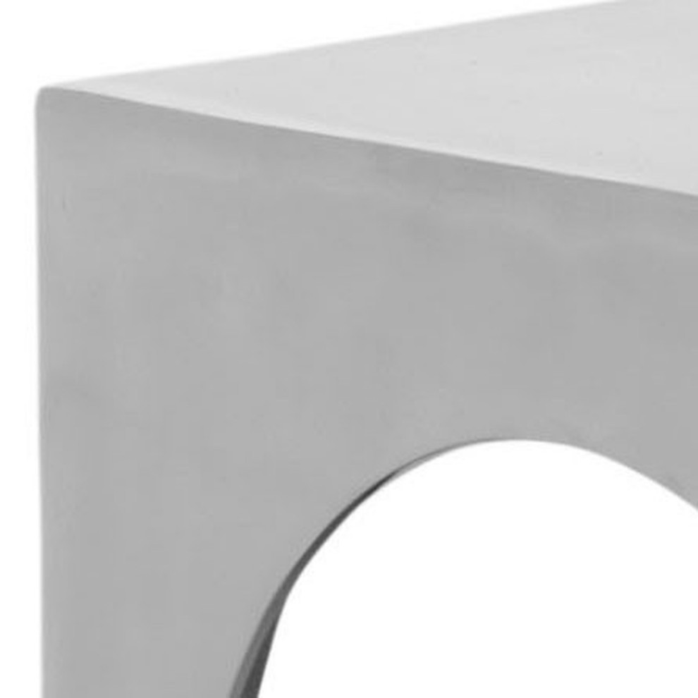 Asher Cube Aluminum Stool Silver   Modern   Side Tables And End Tables   by Virgil Stanis Design  Houzz