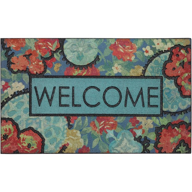 x27 welcome x27 Ethereal Floral Doorscapes Mat Mohawk