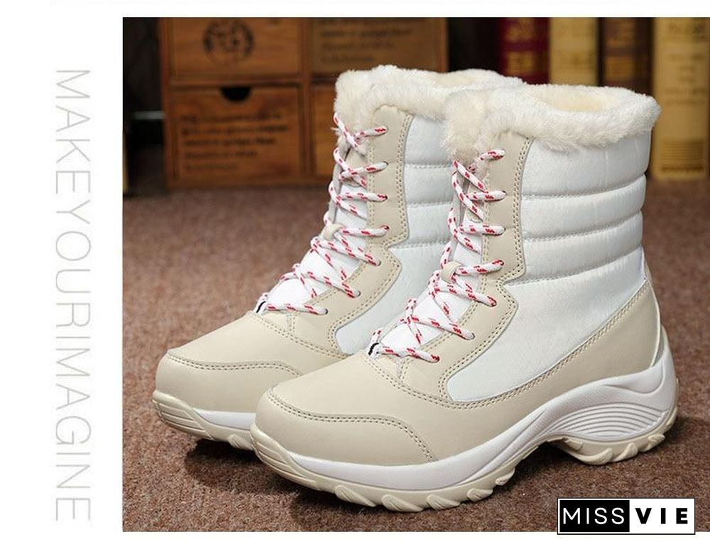 Women Boots Waterproof Winter Snow Boots Platform Warm Ankle Winter Boots With Thick Fur