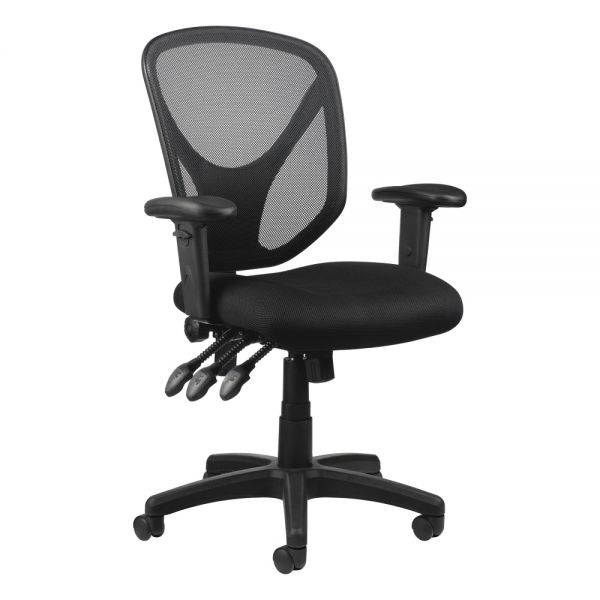 MFTC 200 Ergonomic Mesh Mid-Back Task Chair， Black， BIFMA Certified