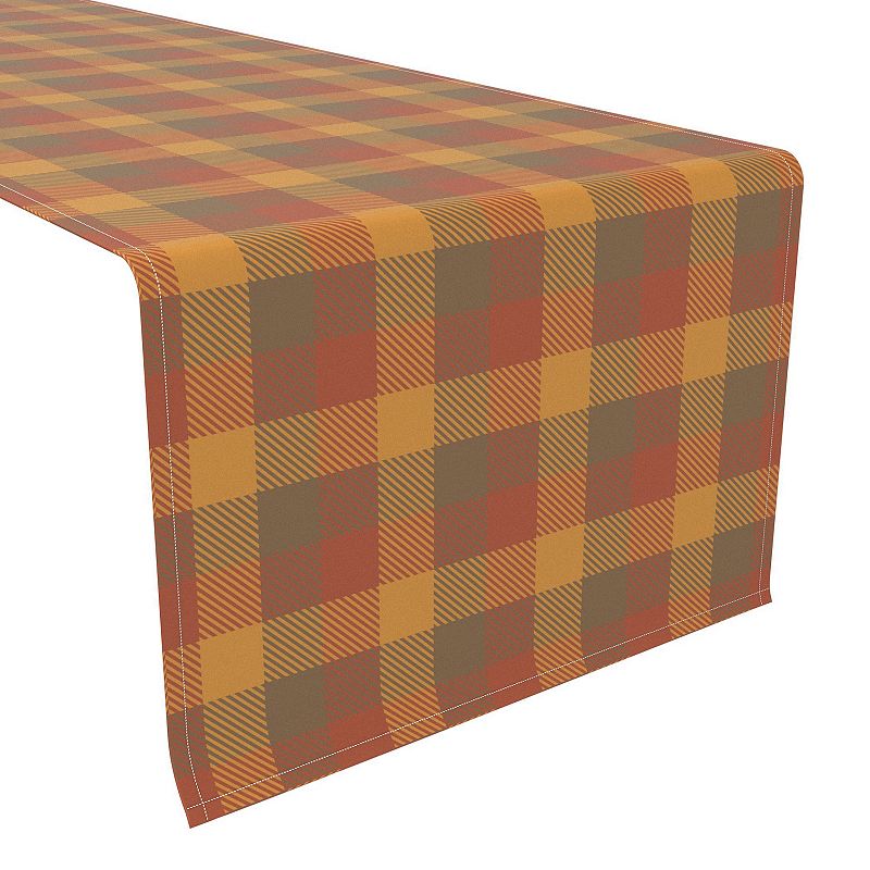 Table Runner， 100% Polyester， 12x72， Vintage Fall Tartan Plaid