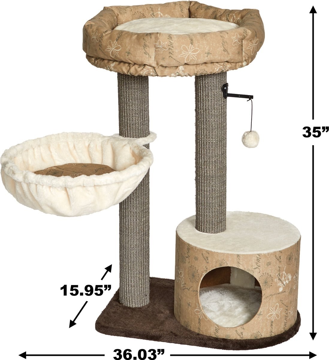 MidWest Feline Nuvo Cove 35-in Faux Fur Modern Cat Tree