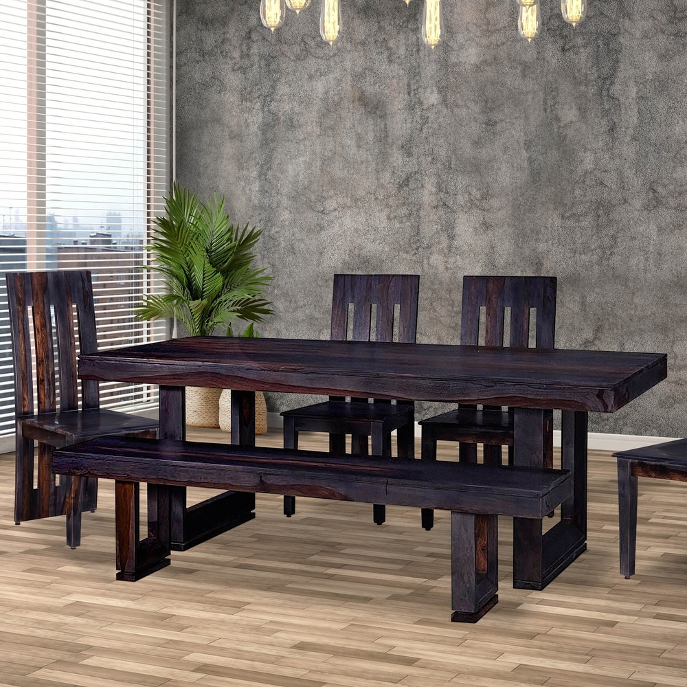 Harrington 80 in. Brown Acacia Solid Wood Rectangle Dining Table Seats 6 8