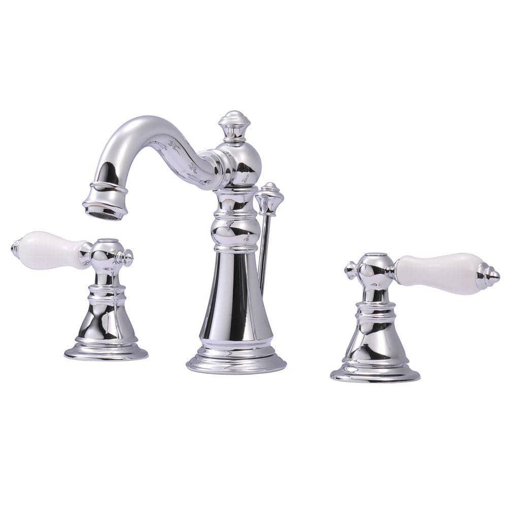 Kingston Brass Classic 8 in Widespread 2Handle HighArc Bathroom Faucet in Chrome