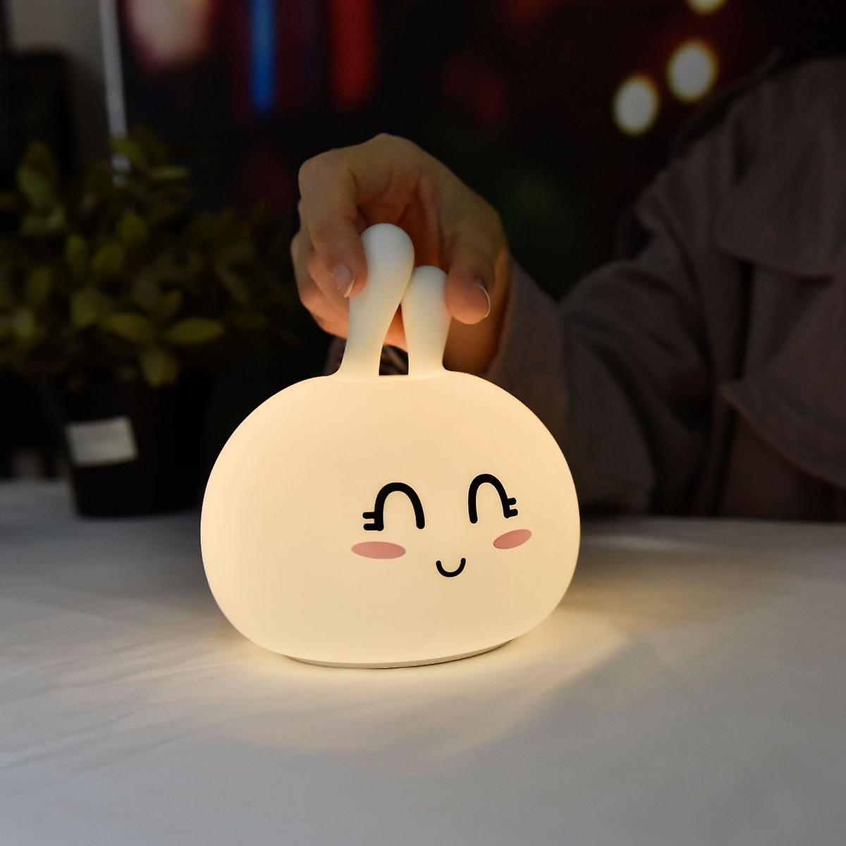 Bunny Kids Night Light， Night Lights For Kids Room Birthday Gifts Teen Night Lamp Rechargeable Toddler Portable Silicone Animal Kids Lamp