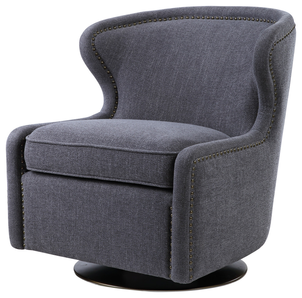 Uttermost Biscay swivel Chair   Transitional   Armchairs And Accent Chairs   by Buildcom  Houzz