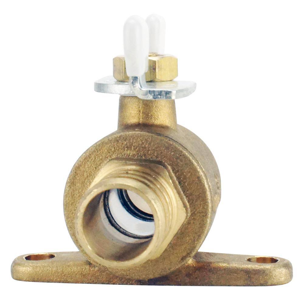 Apollo 34 in. Brass PEX-B Barb Ball Valve with Tee Handle and Mounting Pad APXV34T