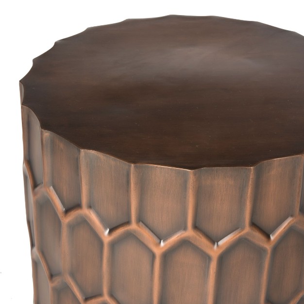 Corey Side Tables Antique Copper Safavieh