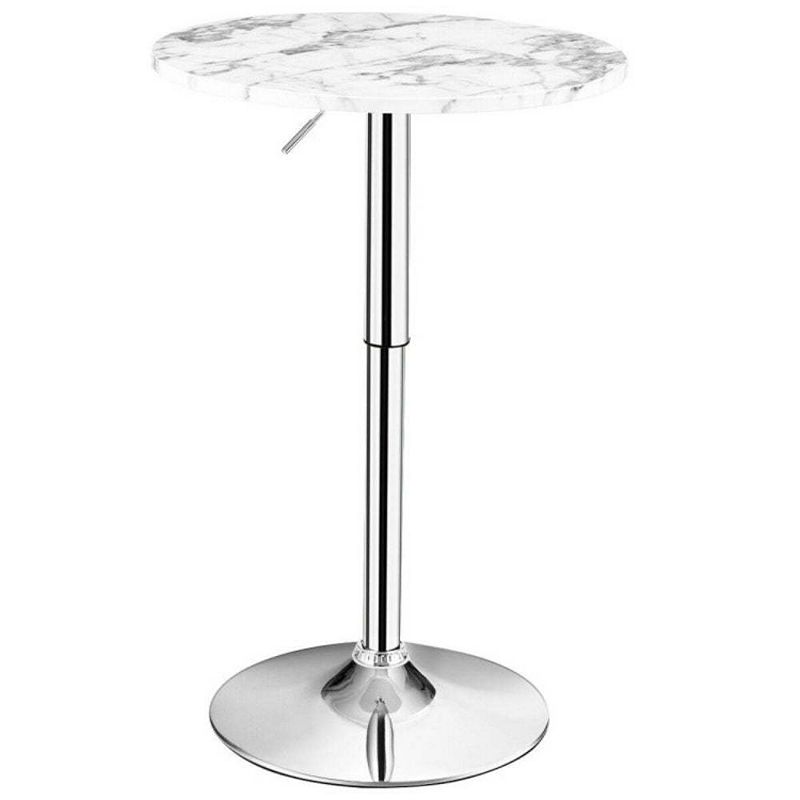 Hivago 360▲ Swivel Cocktail Pub Table with Sliver Leg and Base