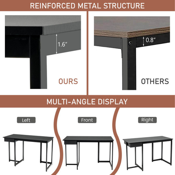 Costway 67543821 48 Computer Desk with Metal Fram...