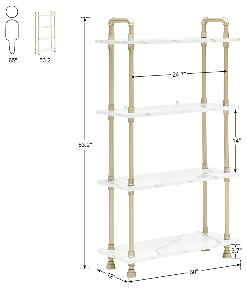 4 Tier Bookshelf Shelving Unit for Living Room   Contemporary   Bookcases   by Imtinanz  LLC  Houzz