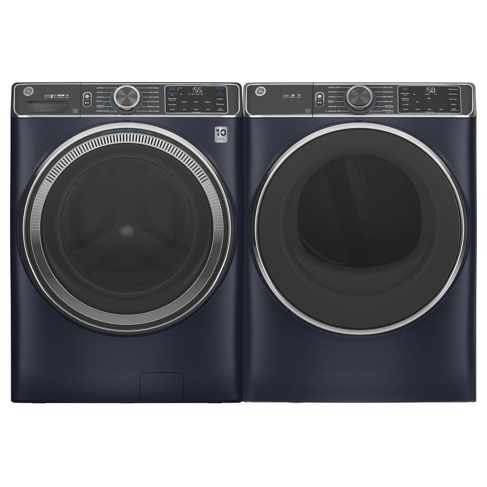 GE 7.8 cu. ft. Smart Front Load Electric Dryer in  Sapphire Blue with Steam and Sanitize Cycle ENERGY STAR GFD85ESPNRS