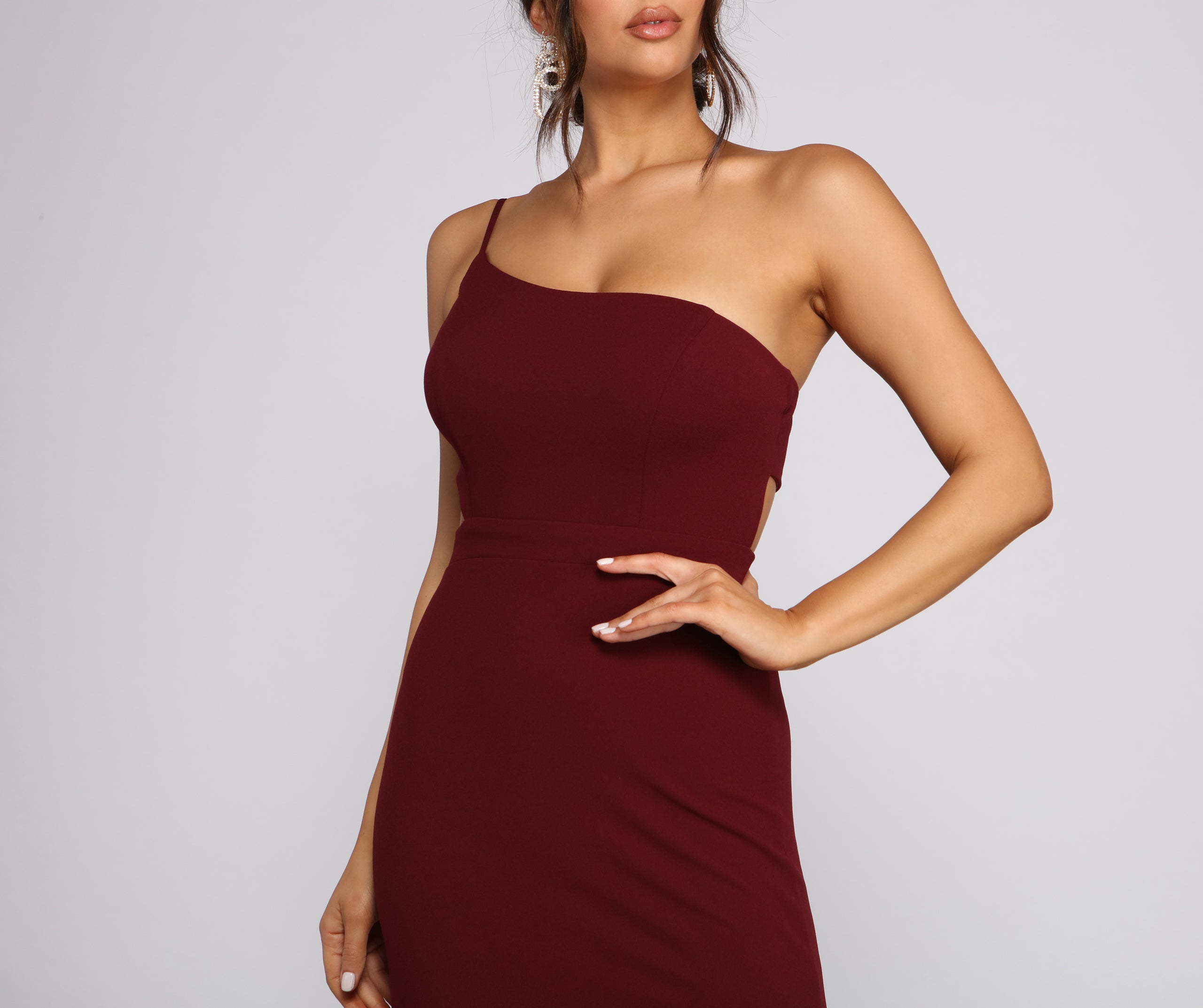 Alice Formal One Shoulder Crepe Dress