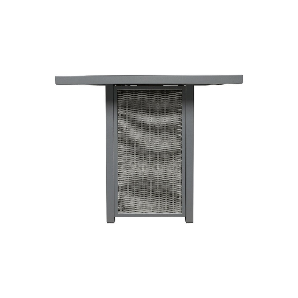 Signature Design by Ashley Palazzo Outdoor Bar Table with Fire Pit   73\