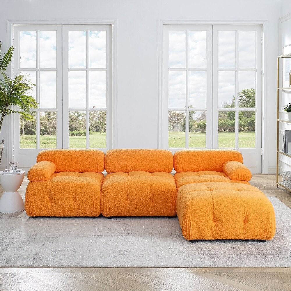 Ouyessir Modern Velvet Upholstered Large Modular Sectional Sofa