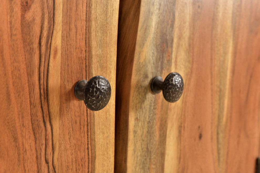 Stafford Live Edge Accent Cabinet  Natural Acacia   Midcentury   Accent Chests And Cabinets   by Taran Design  Houzz