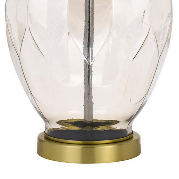 Benjara BM272318 29 Inch Glass Table Lamp with Dim...