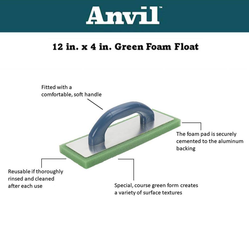 Anvil 12 in. x 4 in. Green Foam Float 57465