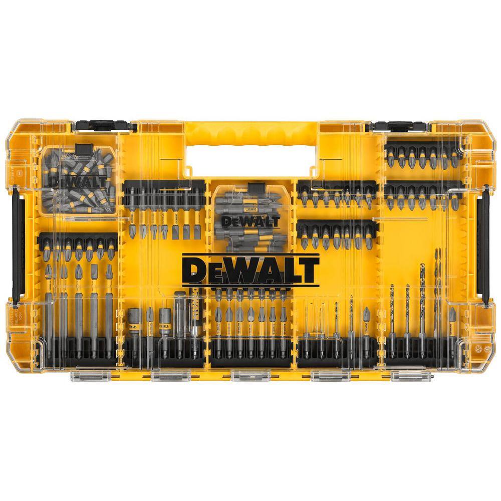 DW Maxfit 14 in. Black and Gold Impact Ready Metal Drill and Steel Screwdriving Bit Set (120-Piece) DWAMF120SET