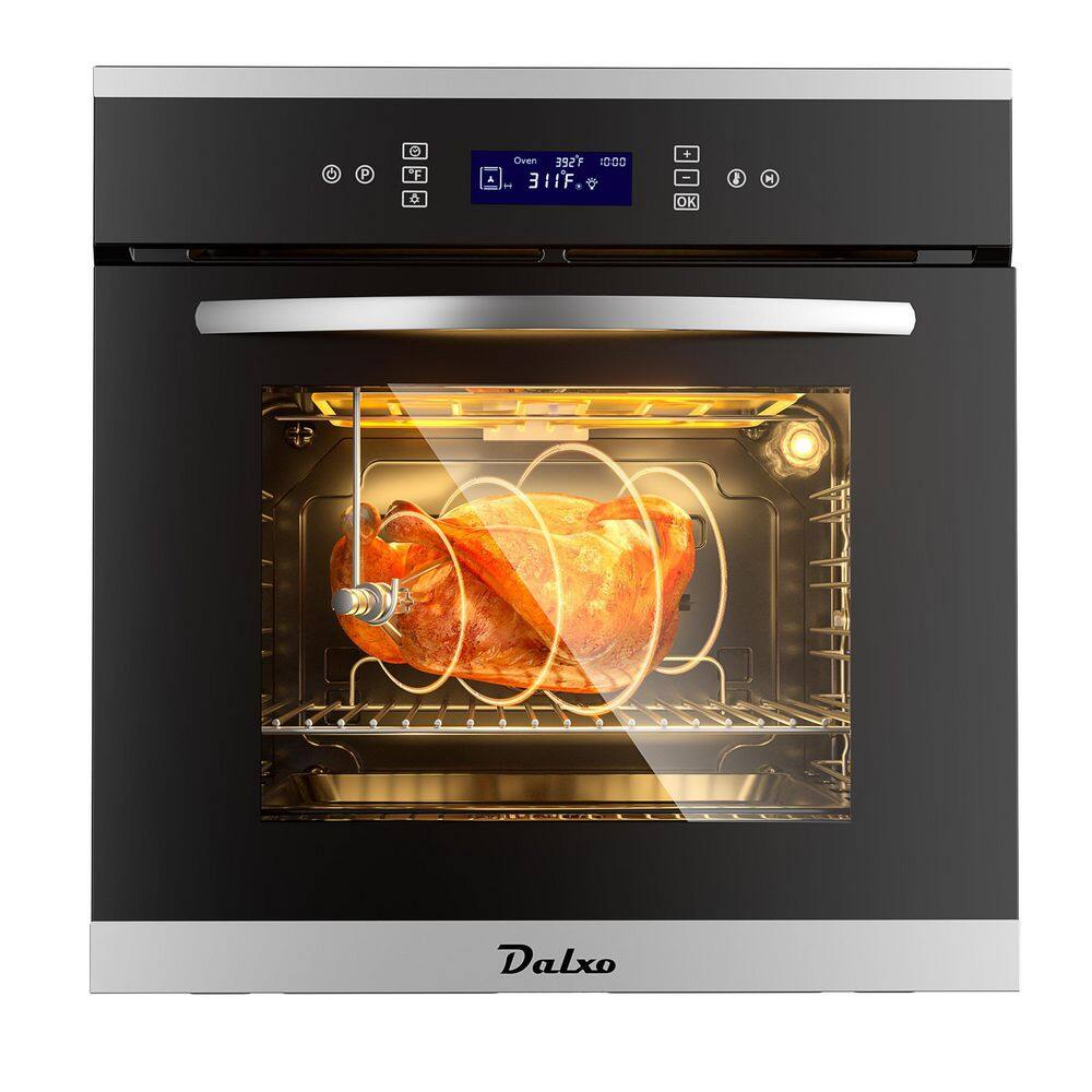 Dalxo 24 in. Single Electric Wall Oven With Convection and Touch Panel in Black HDVENTOUCH