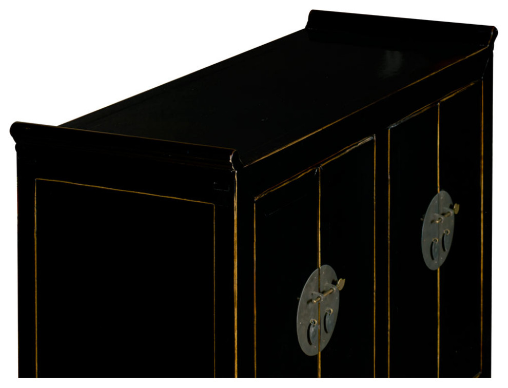 Distressed Black Elmwood Altar Style Ming Oriental Cabinet   Asian   Accent Chests And Cabinets   by China Furniture and Arts  Houzz