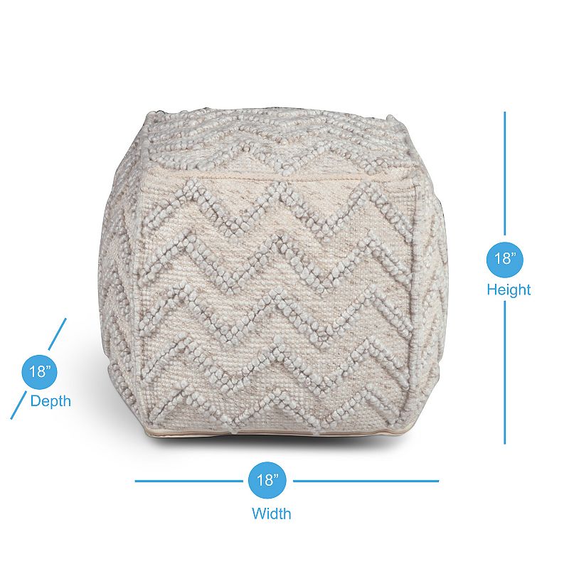 Steve Silver Co. Kenzari Square Zig-Zag Handwoven Pouf