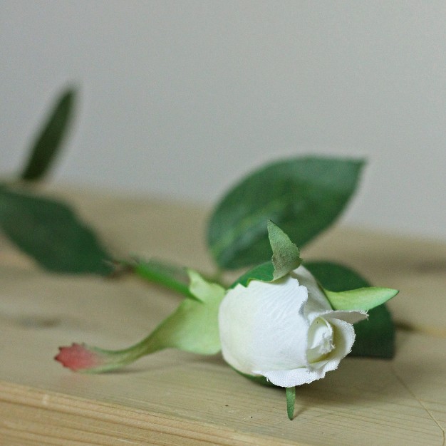 White Single Budding Artificial Spring Rose Pick