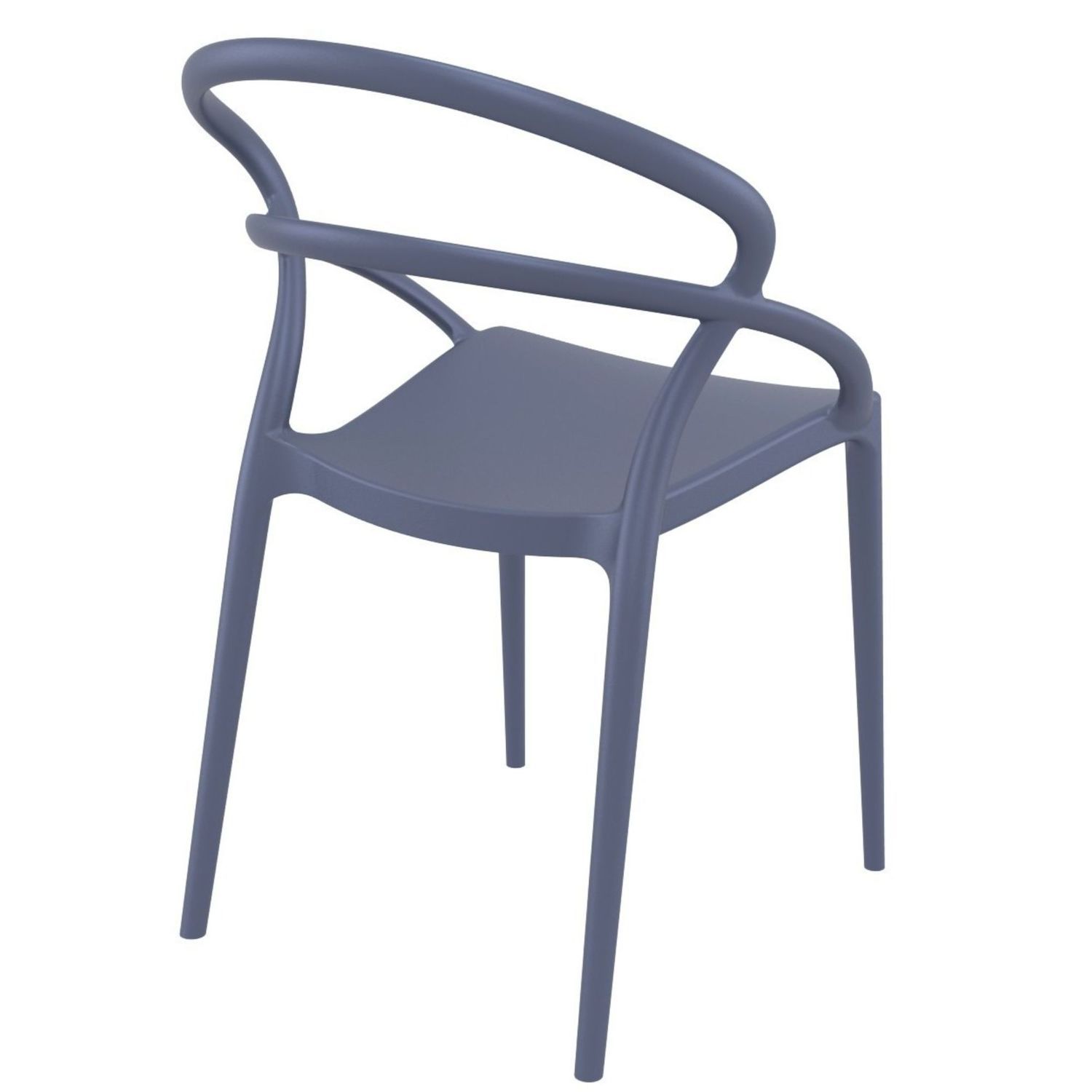 32.25 Gray Outdoor Patio Round Dining Chair