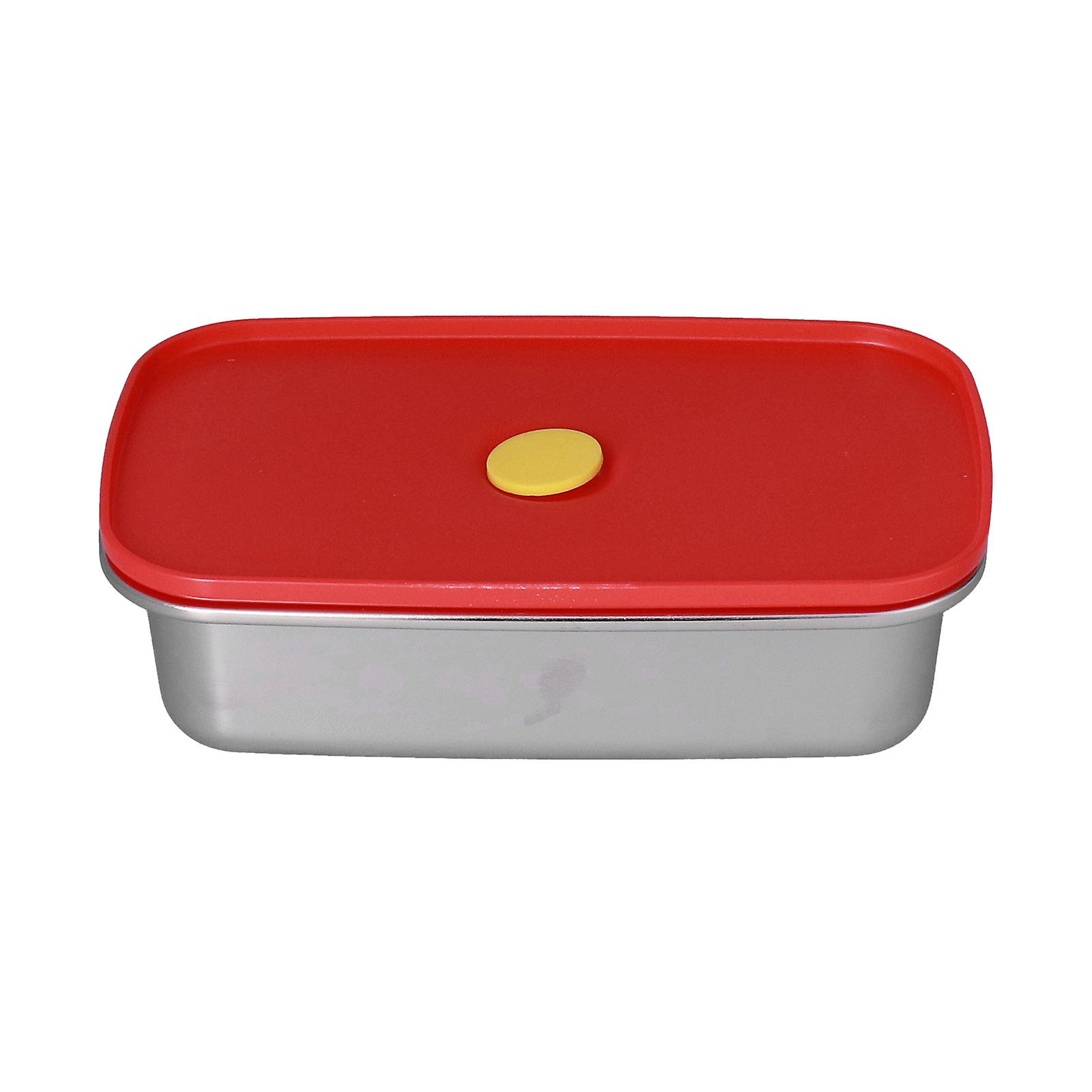 Lunch Box Red Non Pollution Good Sealing Lightweight Easily Clean Bento Box For Workers600ml