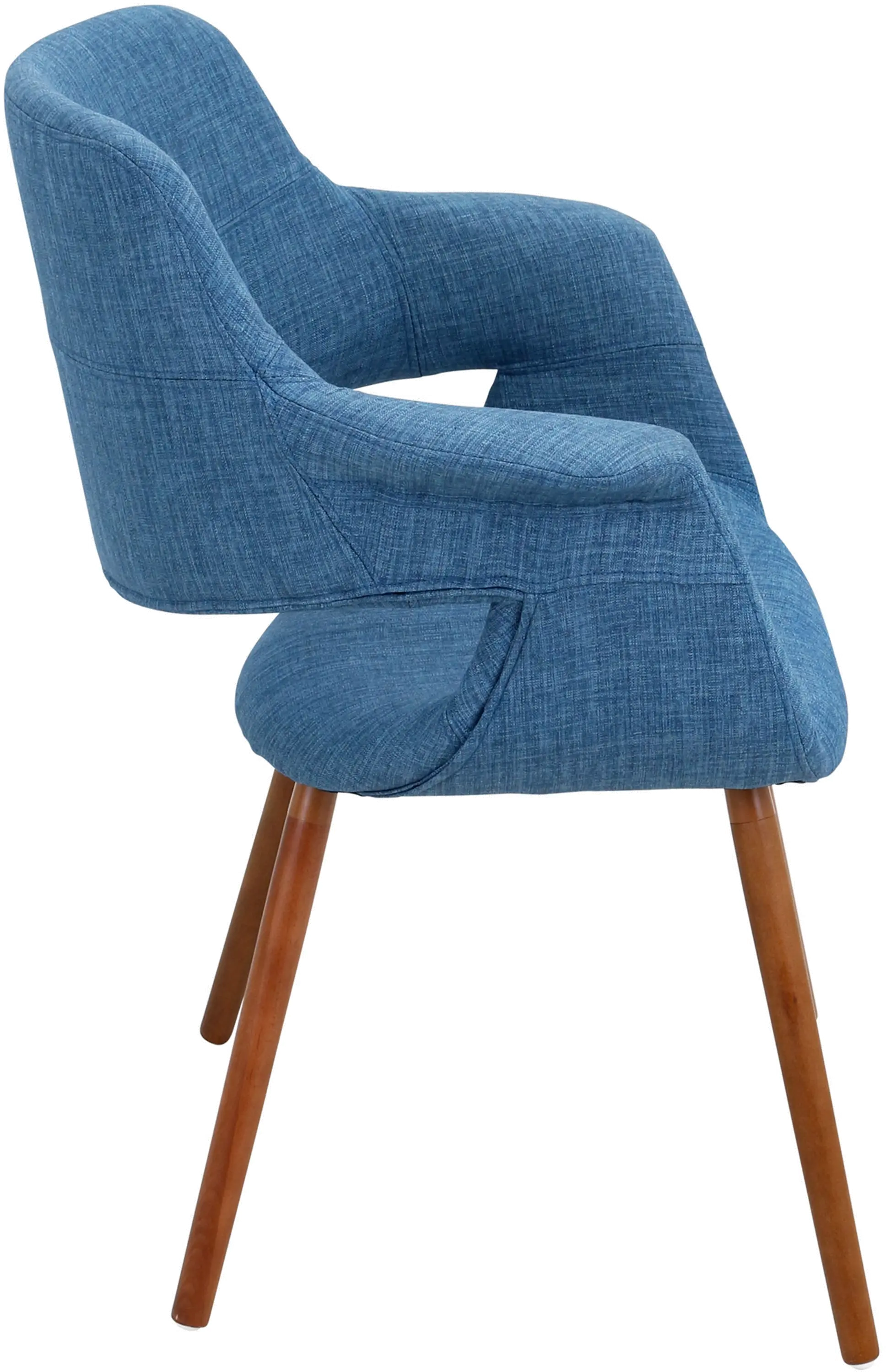 Vintage Flair Mid Century Modern Blue Accent Chair