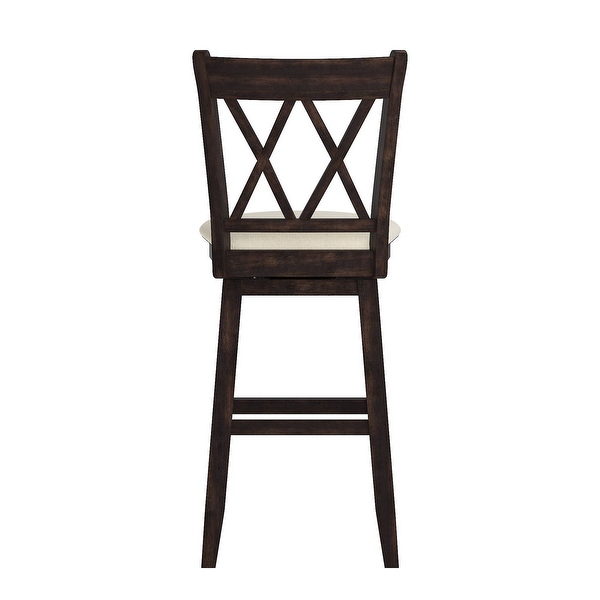 Eleanor Double X Back Wood Swivel Bar Stool by iNSPIRE Q Classic