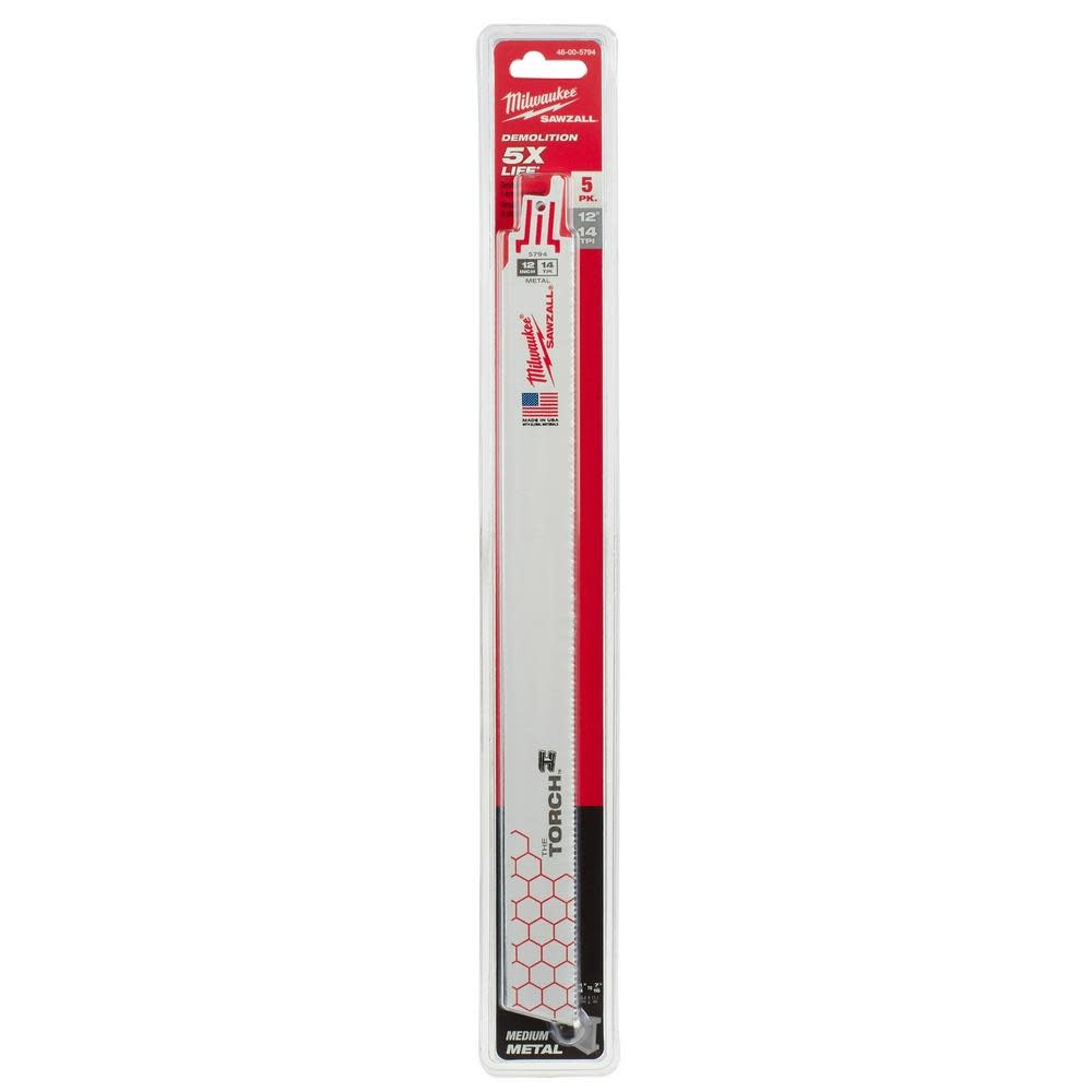 12 in. 14 TPI THE TORCH™ SAWZALL® Blades 5PK ;