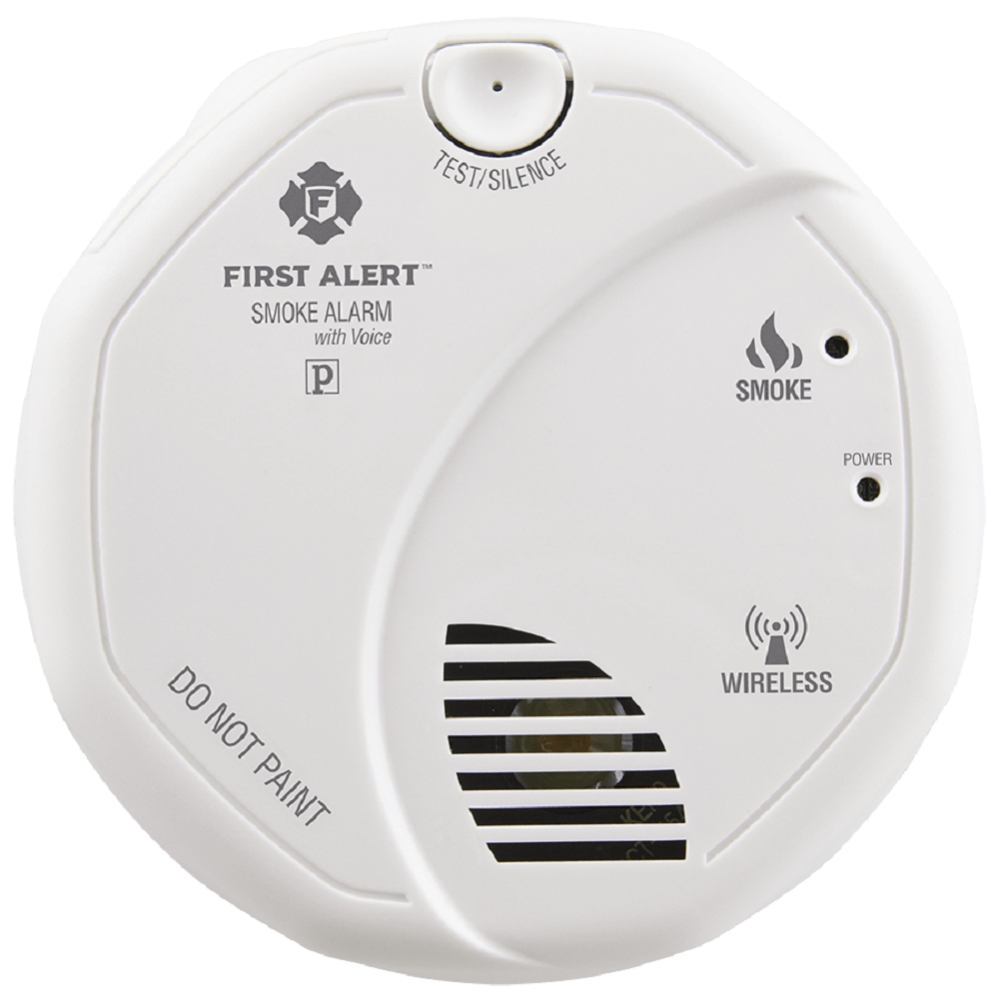 Interconnected Wireless Smoke Alarm with Voice Location， Battery Operated