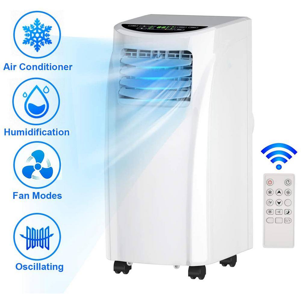 Gymax 3-in 1 8000 BTU Portable Air Conditioner Cooler Fan Dehumidifier with Wheels GYM07548