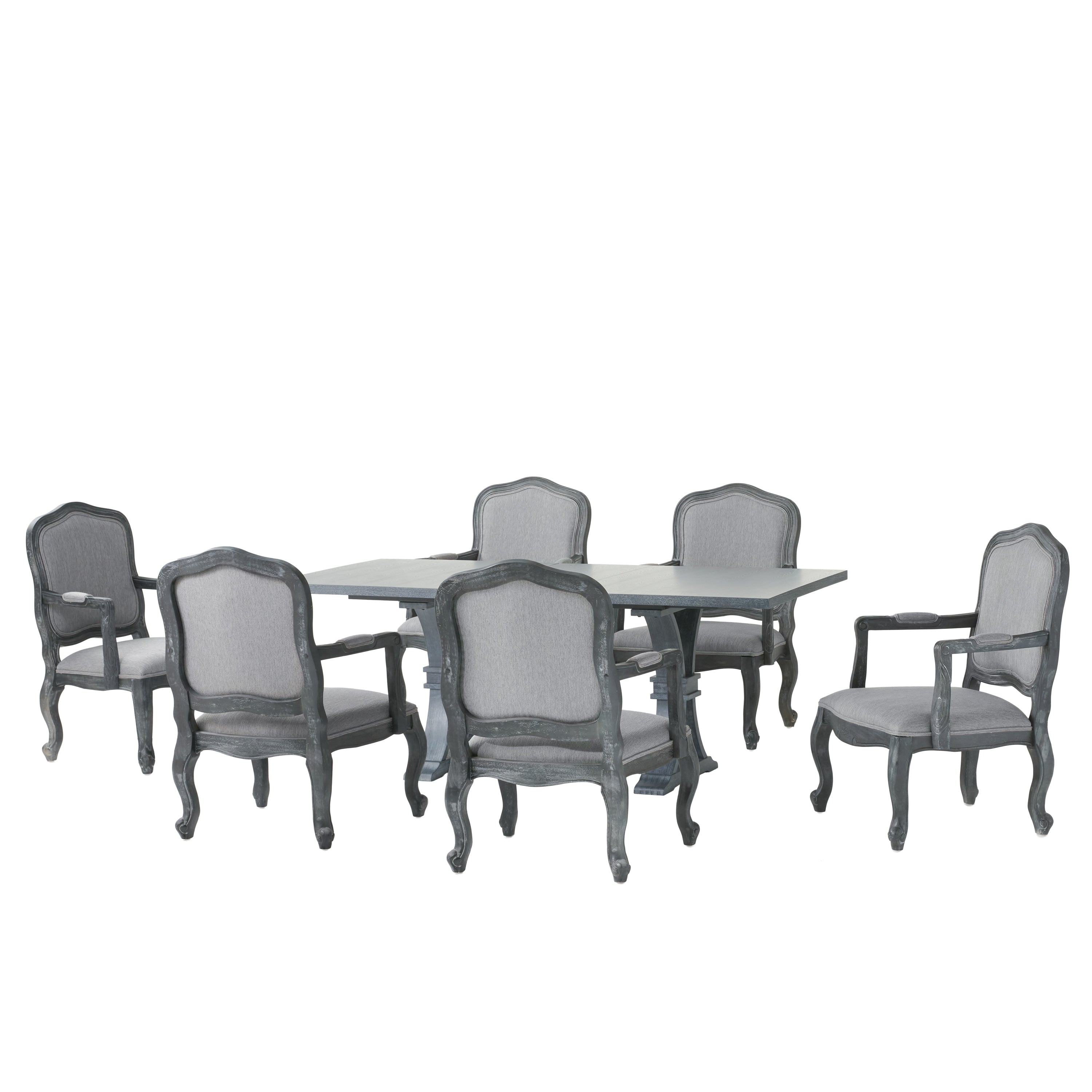 Maria French Country Wood 7-Piece Expandable Dining Set