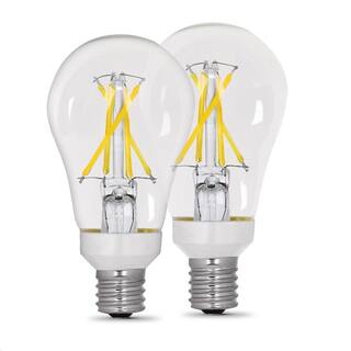 Feit Electric 60-Watt Equivalent A15 Intermediate Dimmable CEC Clear Glass LED Ceiling Fan Light Bulb Soft White 2700K (2-Pack) BPA1560N927CAFIL2