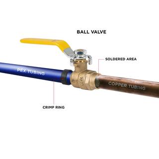 The Plumber's Choice 12 in. SWT x 12 in. Heavy Duty Brass Full Port PEX Ball Valve with PEX Connections (10 Pack) FSBL34-10-NL