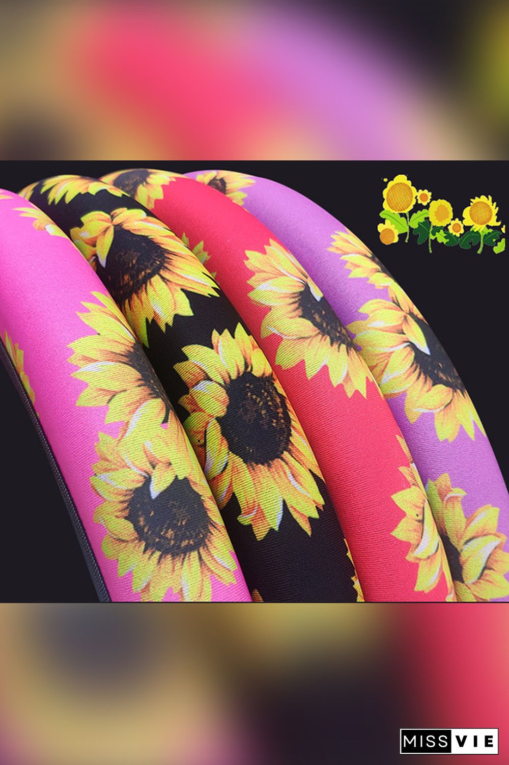 Sunflower Print Steering Wheel Cover MOQ 5pcs